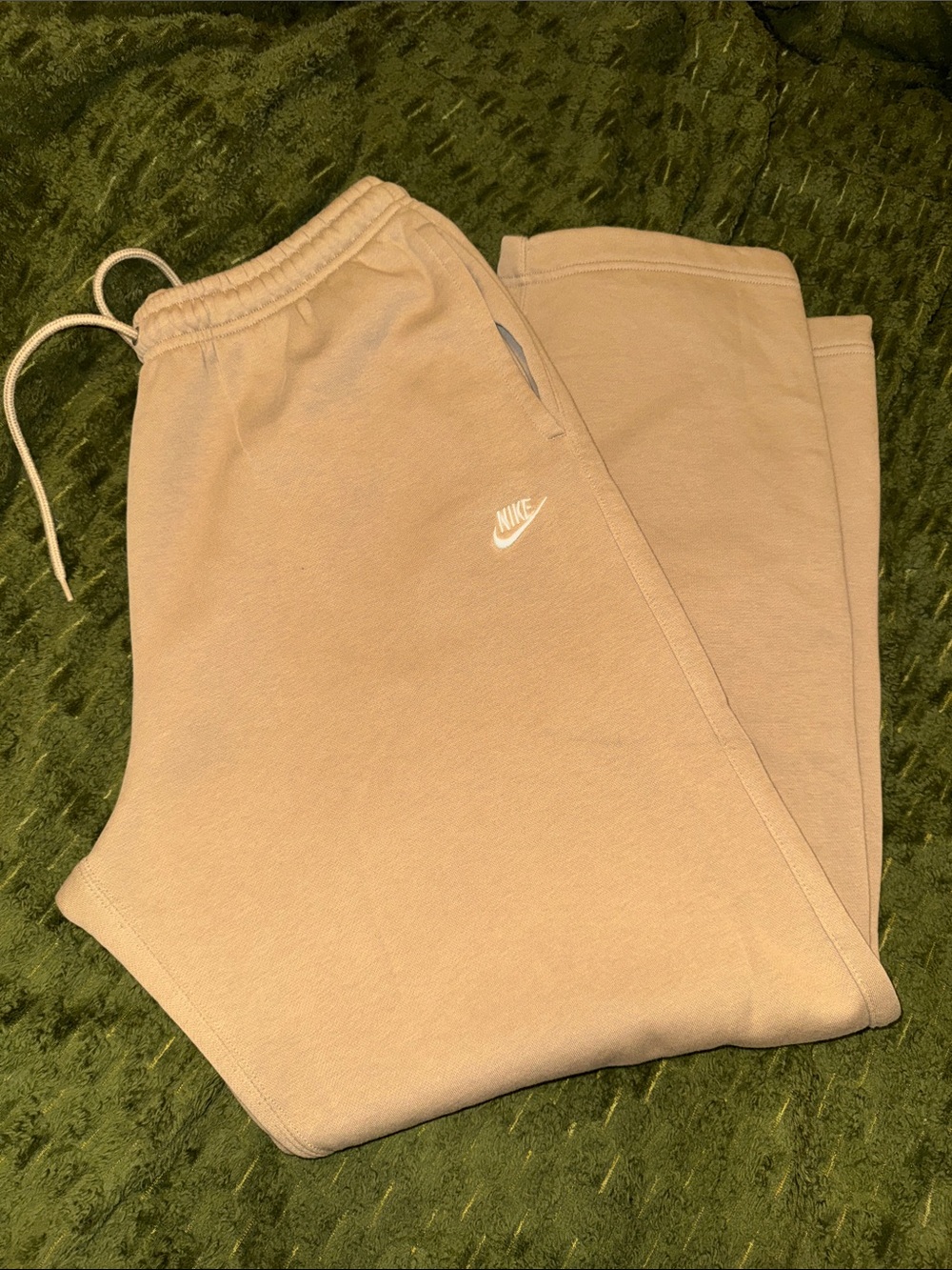 Nike Tan Joggers with White Swoosh